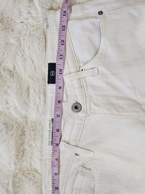 AG Adriano Goldschmied White Straight Leg Jeans Size 30 Mid Rise Premium Denim